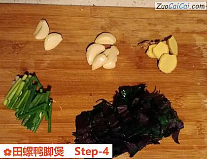 田螺鸭脚煲做法第四步骤