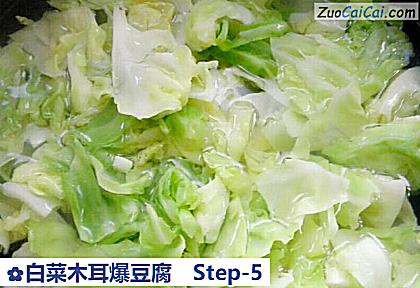 白菜木耳爆豆腐做法第五步骤