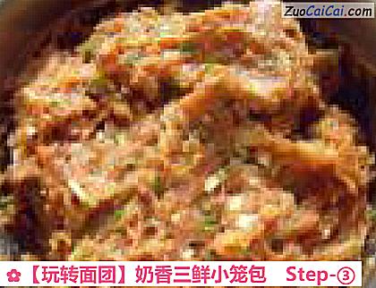 ［玩转面团］奶香三鲜小笼包做法第三步骤