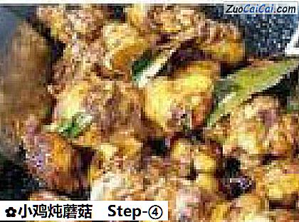 小鸡炖蘑菇做法第四步骤