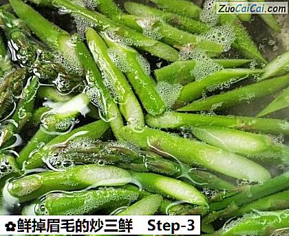 鲜掉眉毛的炒三鲜做法第三步骤