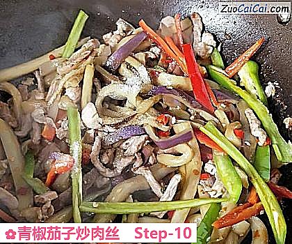 青椒茄子炒肉丝做法第十步骤