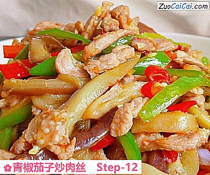 青椒茄子炒肉丝做法第十二步骤