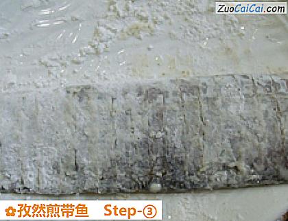 孜然煎带鱼做法第三步骤