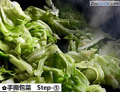 手撕包菜做法第五步骤