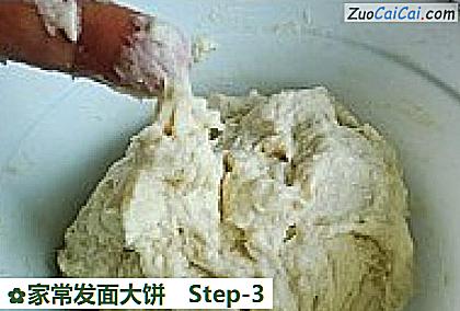 家常发面大饼做法第三步骤
