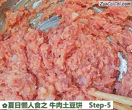 夏日懒人食之牛肉土豆饼做法第五步骤