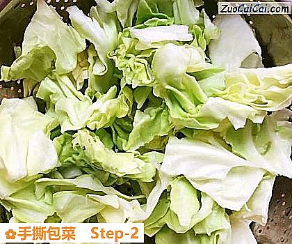 手撕包菜做法第二步骤