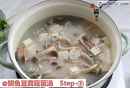 鲫鱼豆腐菇菌汤做法第五步骤