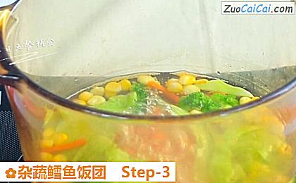 杂蔬鳕鱼饭团做法第三步骤