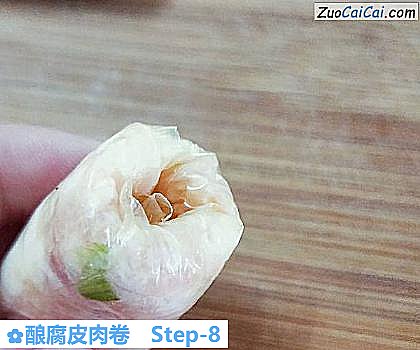酿腐皮肉卷做法第八步骤