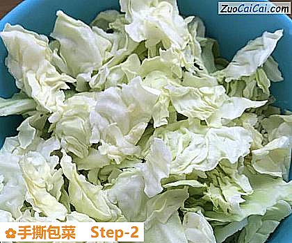 手撕包菜做法第二步骤