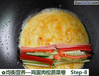 鸡蛋肉松蔬菜卷做法第八步骤