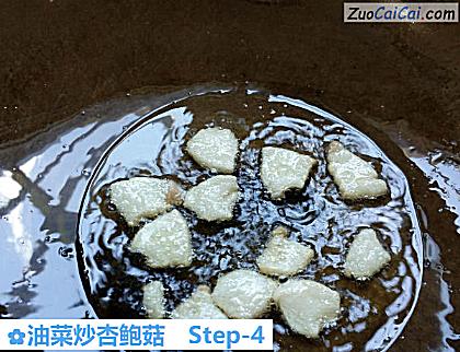 油菜炒杏鲍菇做法第四步骤