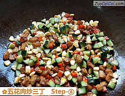 五花肉炒三丁做法第六步骤