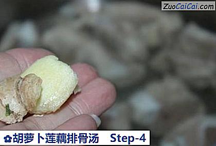 胡萝卜莲藕排骨汤做法第四步骤