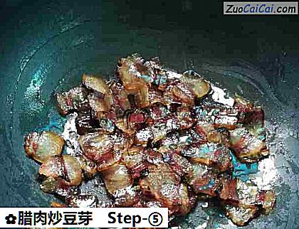 腊肉炒豆芽做法第五步骤