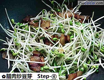 腊肉炒豆芽做法第六步骤
