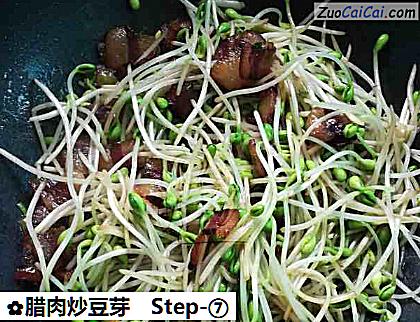 腊肉炒豆芽做法第七步骤