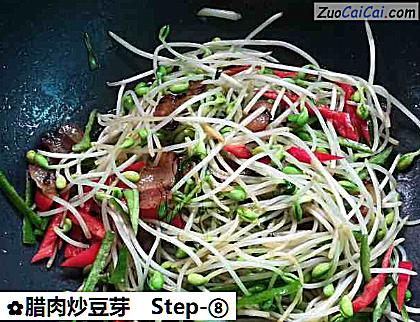 腊肉炒豆芽做法第八步骤