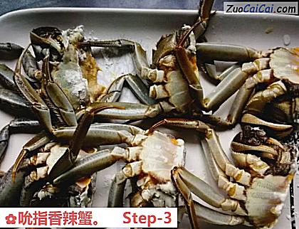 吮指香辣蟹做法第三步骤