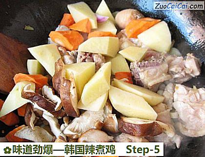 味道劲爆—韩国辣煮鸡做法第五步骤