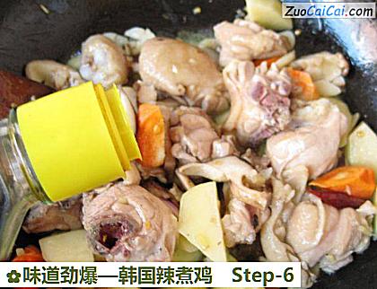 味道劲爆—韩国辣煮鸡做法第六步骤