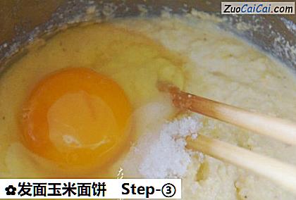发面玉米面饼做法第三步骤