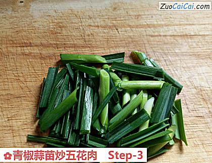 青椒蒜苗炒五花肉做法第三步骤