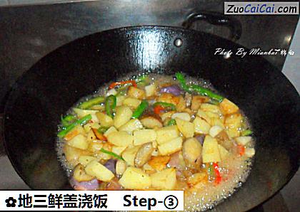 地三鲜盖浇饭做法第三步骤