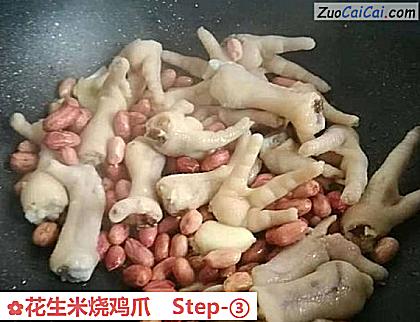 花生米烧鸡爪做法第三步骤