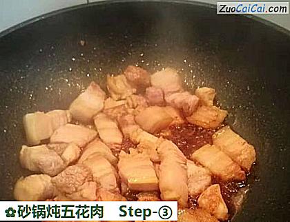 砂锅炖五花肉做法第三步骤