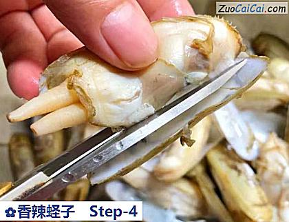 香辣蛏子做法第四步骤