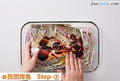 孜然烤鱼做法第三步骤