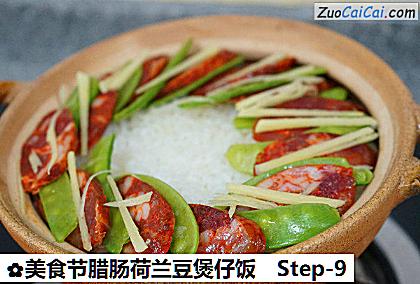 美食节腊肠荷兰豆煲仔饭做法第九步骤