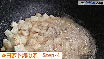 白萝卜炖粉条做法第四步骤