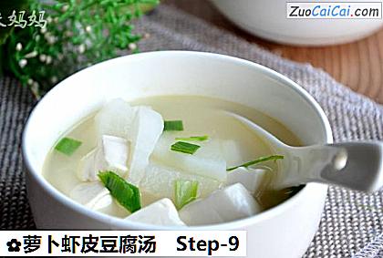 萝卜虾皮豆腐汤做法第九步骤