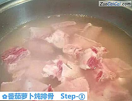 番茄萝卜炖排骨做法第三步骤