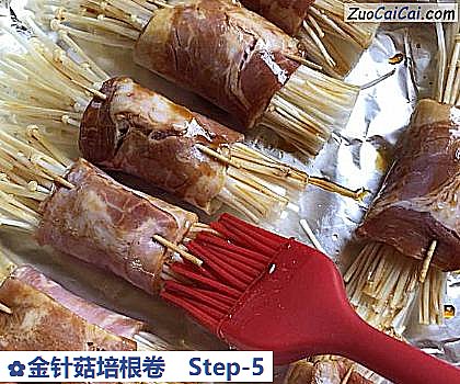 金针菇培根卷做法第五步骤