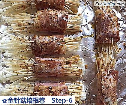金针菇培根卷做法第六步骤