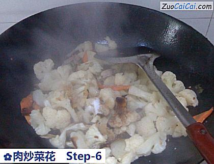 肉炒菜花做法第六步骤