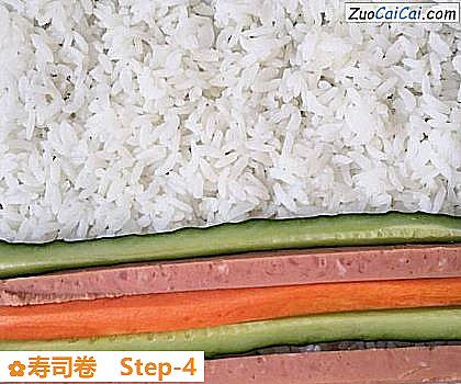 寿司卷做法第四步骤