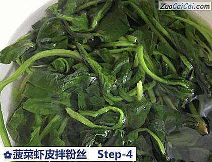 菠菜虾皮拌粉丝做法第四步骤