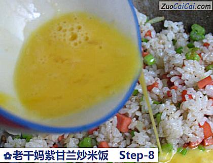 老干妈紫甘兰炒米饭做法第八步骤
