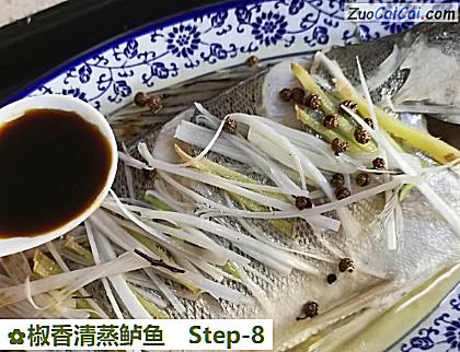 椒香清蒸鲈鱼做法第八步骤