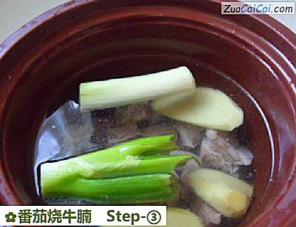 番茄烧牛腩做法第三步骤
