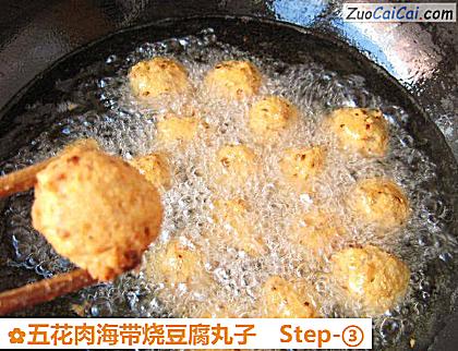 五花肉海带烧豆腐丸子做法第三步骤