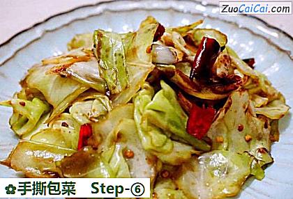 手撕包菜做法第六步骤