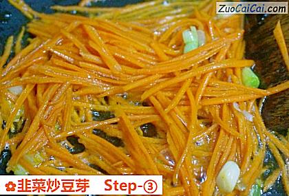 韭菜炒豆芽做法第三步骤