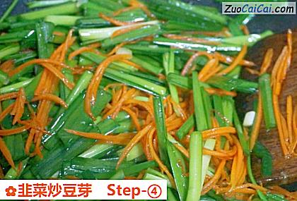 韭菜炒豆芽做法第四步骤